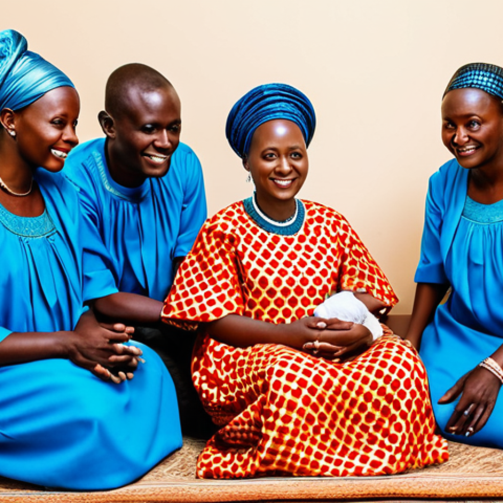 Rwandan Naming Ceremony**
"A family-friendly Rwandan naming ceremony, with people gathered around a newborn baby, fully clothed in traditional attire, modest clothing, safe for work, appropriate content, perfect anatomy, correct proportions, natural pose, vibrant colors, cultural celebration, professional photography, high quality."
**