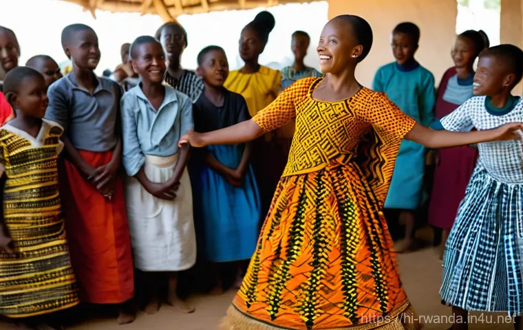 르완다 전통 춤 연구소 - **Prompt:** A vibrant and heartwarming scene of a Rwandan community celebrating with a lively tradit... 르완다 전통 춤 연구소 - **Prompt:** A vibrant and heartwarming scene of a Rwandan community celebrating with a lively tradit...