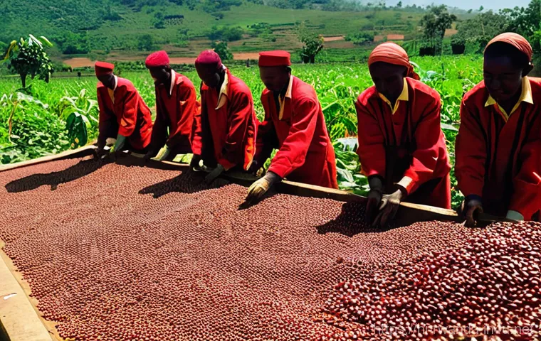 르완다 커피의 맛과 특징 - **Prompt 1: The Soul of Rwandan Coffee Terroir**
    "A stunning aerial view of the 'Land of a Thous...