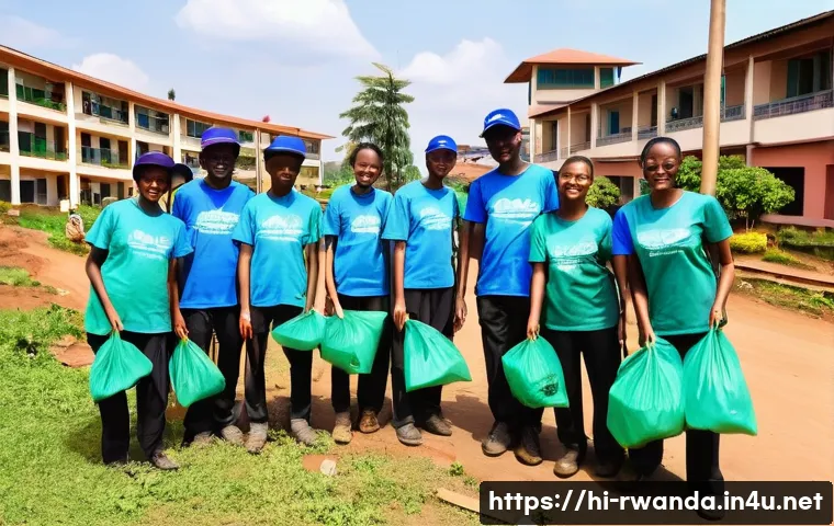 르완다에서의 기후 변화 대응 - **Prompt 1: Umuganda Community Clean-Up Day in Kigali**
"A vibrant, high-definition photograph c...