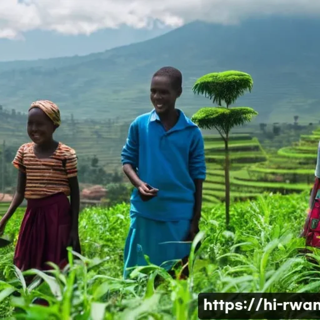르완다의 주요 NGO 프로젝트 - **Prompt 1: "A vibrant and hopeful scene in rural Rwanda, showcasing a diverse community actively pa...