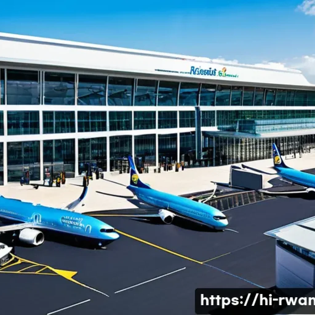 르완다의 항공 정책 - **Prompt 1: Modern Rwandan Aviation Hub**
    "A wide-angle, vibrant photograph capturing the interi...