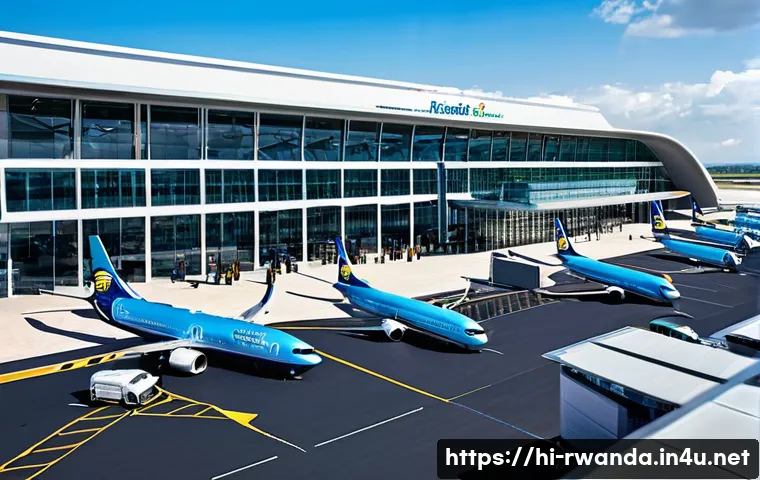 르완다의 항공 정책 - **Prompt 1: Modern Rwandan Aviation Hub**
    "A wide-angle, vibrant photograph capturing the interi...