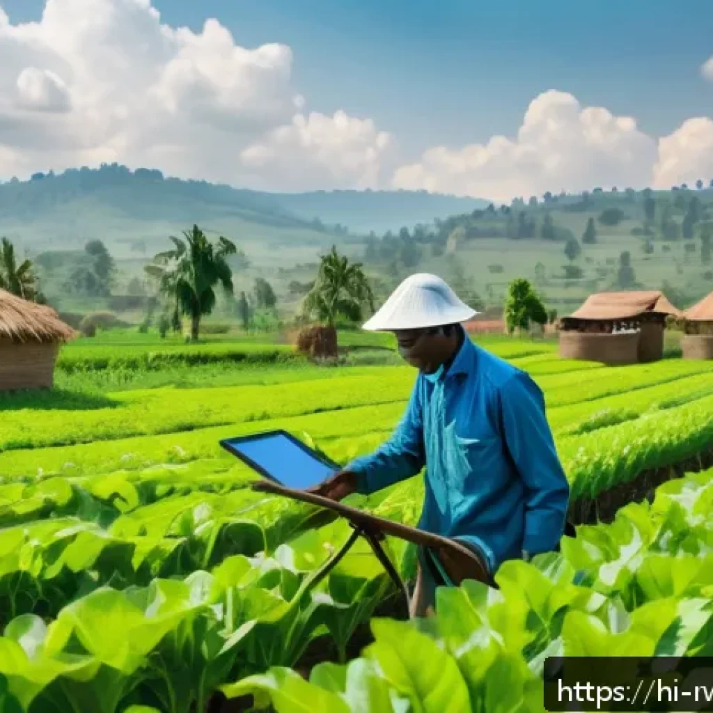 르완다의 주요 경제 지역 - A vibrant Rwandan smallholder farmer community using modern agricultural technology in a lush green ...